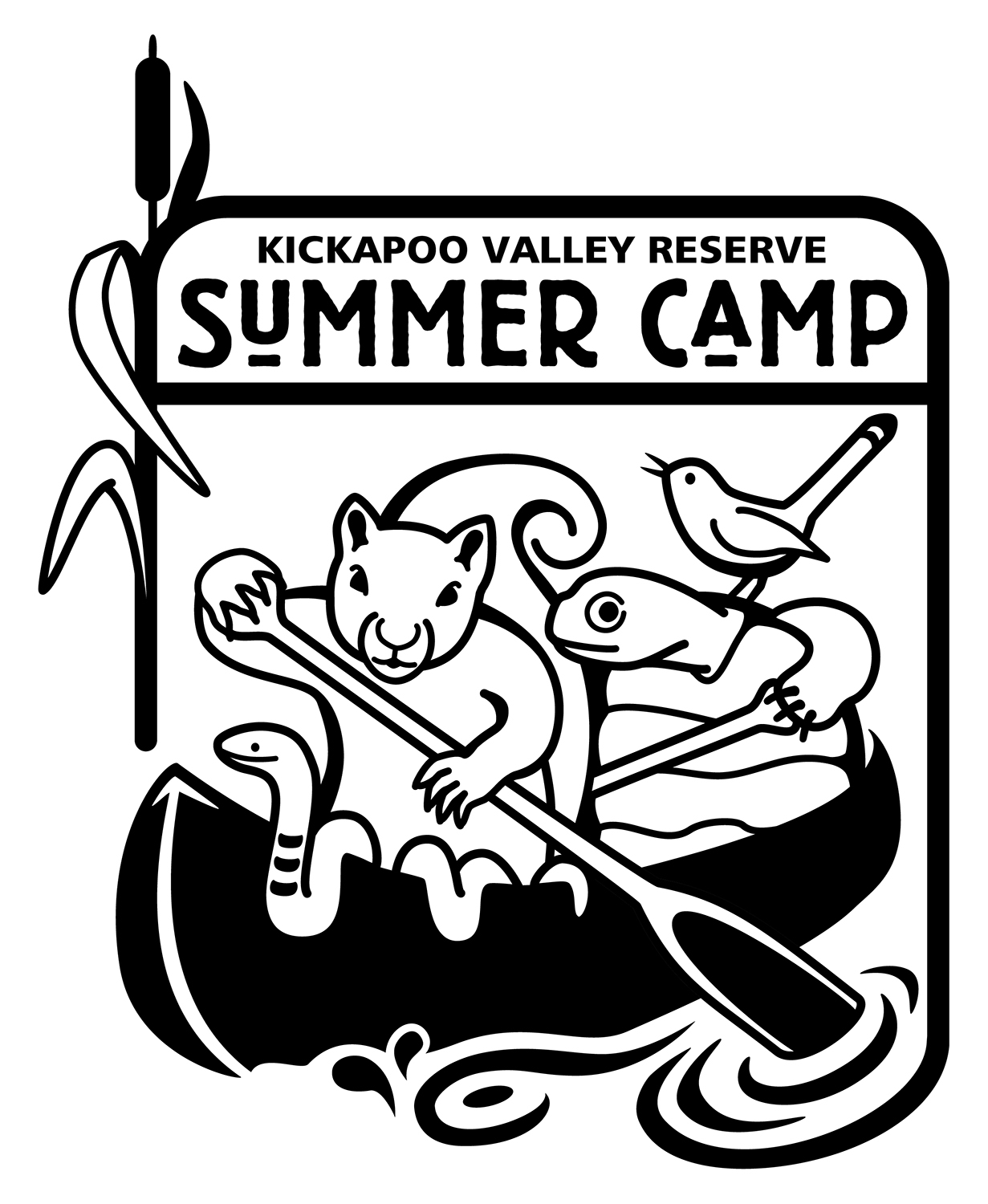 Summer Camp T-Shirt Cartoon of animals in canoe