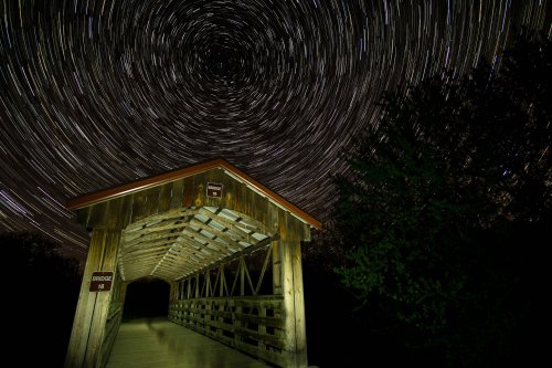 stars above covered bridge (photo: John Rummel) 