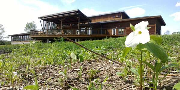 KVR Visitor Center with a trillium